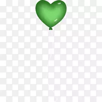 绿色角字体-绿色心脏气球