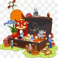 新年生日蛋糕-创意手绘新年庆祝活动