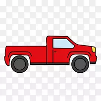 小货车-创意卡通红色卡车