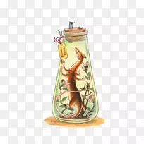 史鲁传奇生物艺术水彩画插图-瓶子