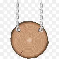 木材标牌.木制圆形标志