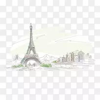 埃菲尔铁塔58旅游埃菲尔画壁纸水彩画线画埃菲尔铁塔