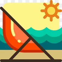 图标设计，吊床，共享图标，可伸缩图形图标-沙滩上的椅子
