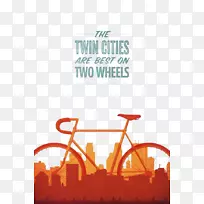 海报模型平面设计自行车-自行车