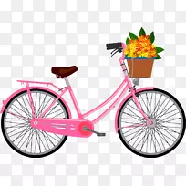 赛车自行车踏板通过框架剪贴画粉红色自行车图案