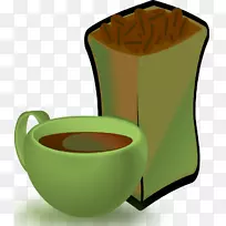 咖啡杯热巧克力夹艺术绿色咖啡杯