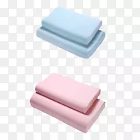 枕头乳胶蓝记忆泡沫-无粉红色蓝色乳胶枕头拉料