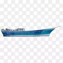 游艇海军建筑无角船拉蓝色材料