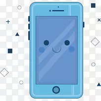 电话谷歌图片卡通-蓝色手机