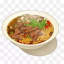 牛肉面汤丹丹面条日式料理铺位手绘日式料理