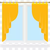 平面设计品牌窗帘黄-法式窗