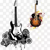 电吉他海报，老式吉他.老式吉他海报背景材料