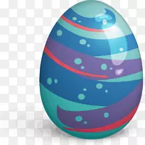 红色复活节彩蛋剪贴画-卡通彩蛋