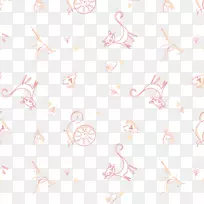 纺织花瓣图案-小猫装饰