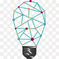 海报信息系统.几何抽象灯泡