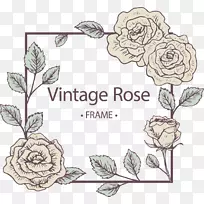 花设计Snapchat-复古玫瑰边框