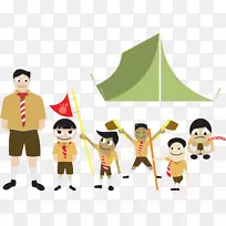 儿童夏令营野营-野外野餐