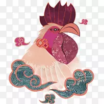 新年十二生肖风鸡装饰图案