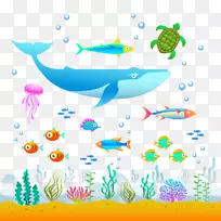 图形设计插图.深海动物
