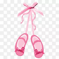 芭蕾鞋粉红色芭蕾平剪艺术-粉红色蝴蝶结