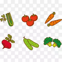 水果蔬菜卡通片艺术载体蔬菜