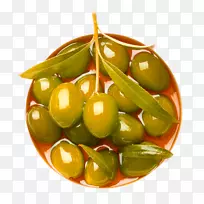 橄榄油食用油.绿色新鲜橄榄装饰图案
