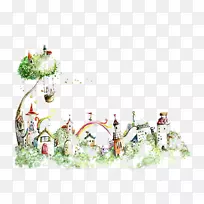 绘画桌面比喻墙纸手绘城堡