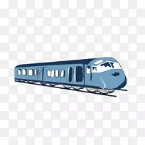 铁路客车车厢公共交通手绘蓝色列车