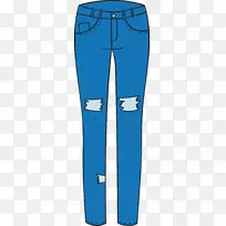 牛仔裤绘制蓝色牛仔裤