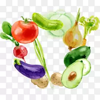 蔬菜汉堡蔬菜水果食品水果和蔬菜