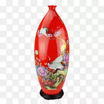 花瓶-创意红色地板-大花瓶