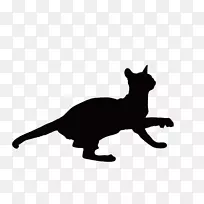 黑猫小猫胡须-猫轮廓