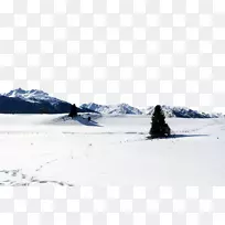 雪地冬季运动雪景-雪