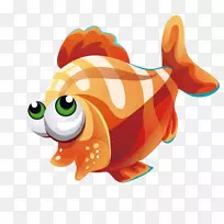 鱼剪贴画-橙色大眼睛鱼