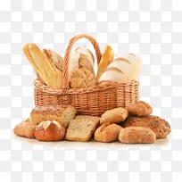 白面包早餐面包篮-一篮子面包