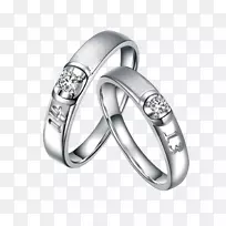 结婚戒指一对银婚戒指