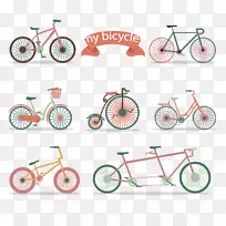 双人自行车-创意手绘自行车