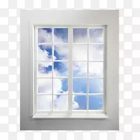 窗户处理更换窗户住宅区窗户清洁剂-窗外蓝天