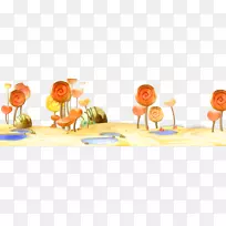 棒棒糖动画-橙色简单奶油棒棒糖边缘纹理