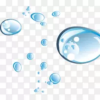 平面设计水滴-透明蓝色水滴图案