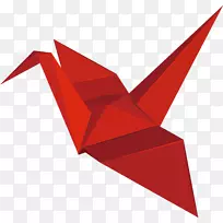 纸鹤纸盒-红纸鹤