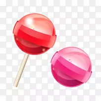 棒棒糖儿童节图标-玫瑰红色简单棒棒糖装饰图案