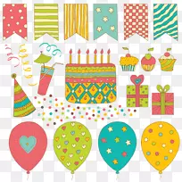 生日蛋糕玩具气球彩色卡通气球
