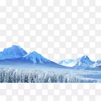 冬季雪福克-海报装饰雪地背景