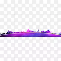 紫色墙纸-五彩缤纷的城市