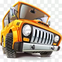 汽车旅行道路图-黄色沙漠SUV
