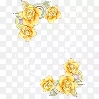 牡丹设计师-黄色装饰手绘牡丹