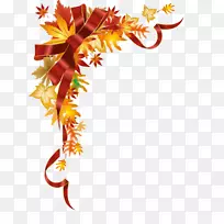 秋季免费剪贴画-丝弓枫叶角装饰材料