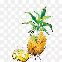 菠萝卡通画夹艺术卡通画菠萝