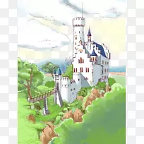 森林城堡画卡通画森林城堡